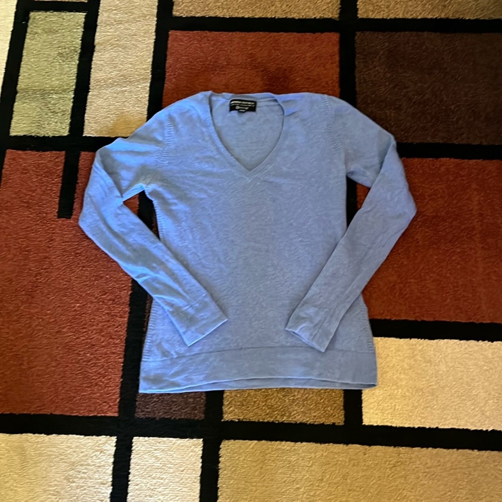 Powder blue cashmere blend sweater